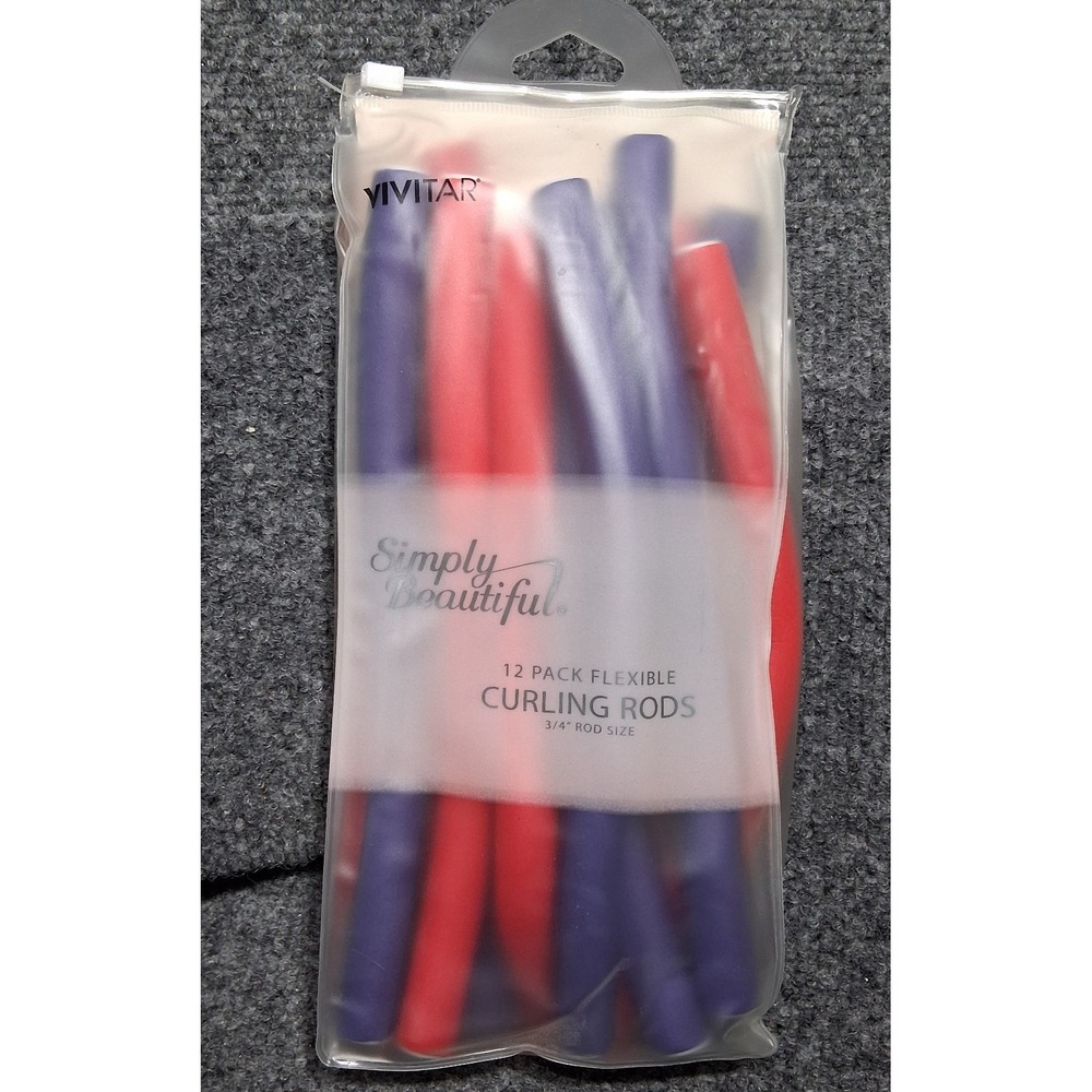 Vivitar SIMPLY BEAUTIFUL 12 Pack Flexible Soft Curling Rods 9.5 inch 1/2"